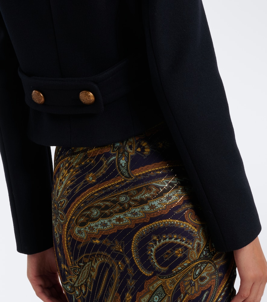 Etro Wool-blend Jacket In Blue