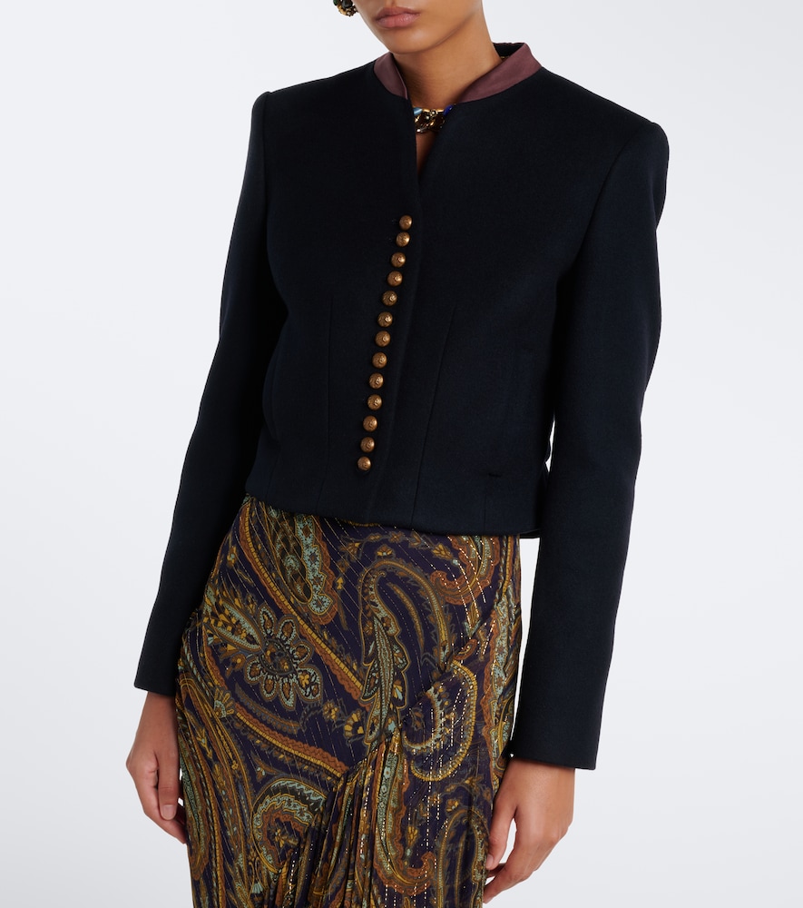Etro Wool-blend Jacket In Blue
