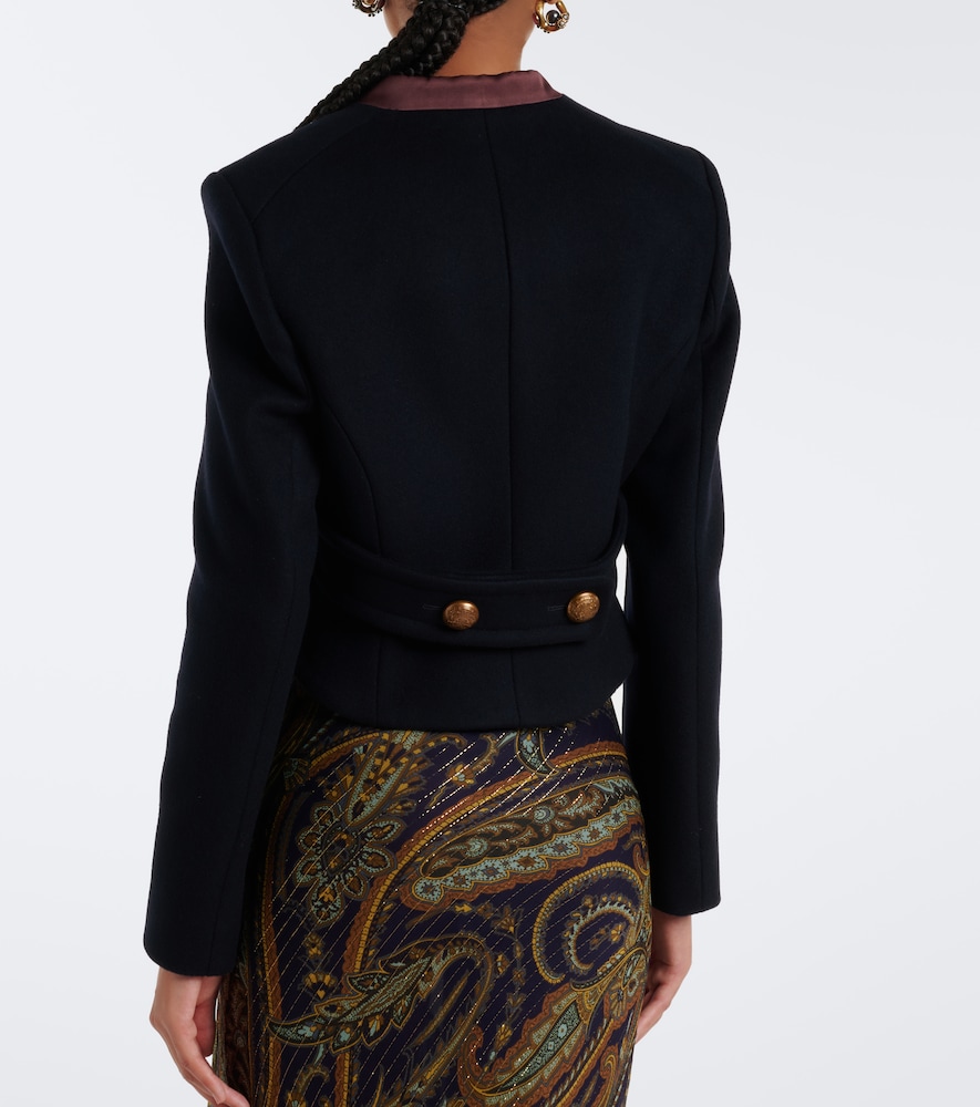 Etro Wool-blend Jacket In Blue