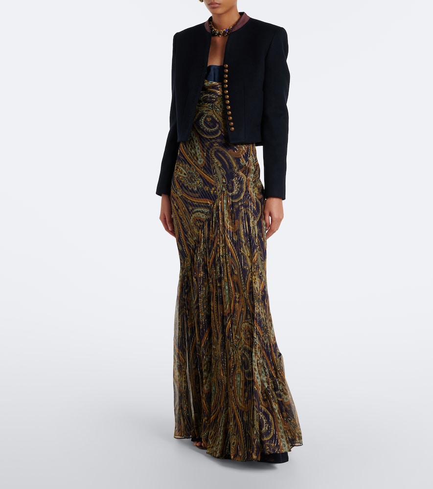 Etro Wool-blend Jacket In Blue