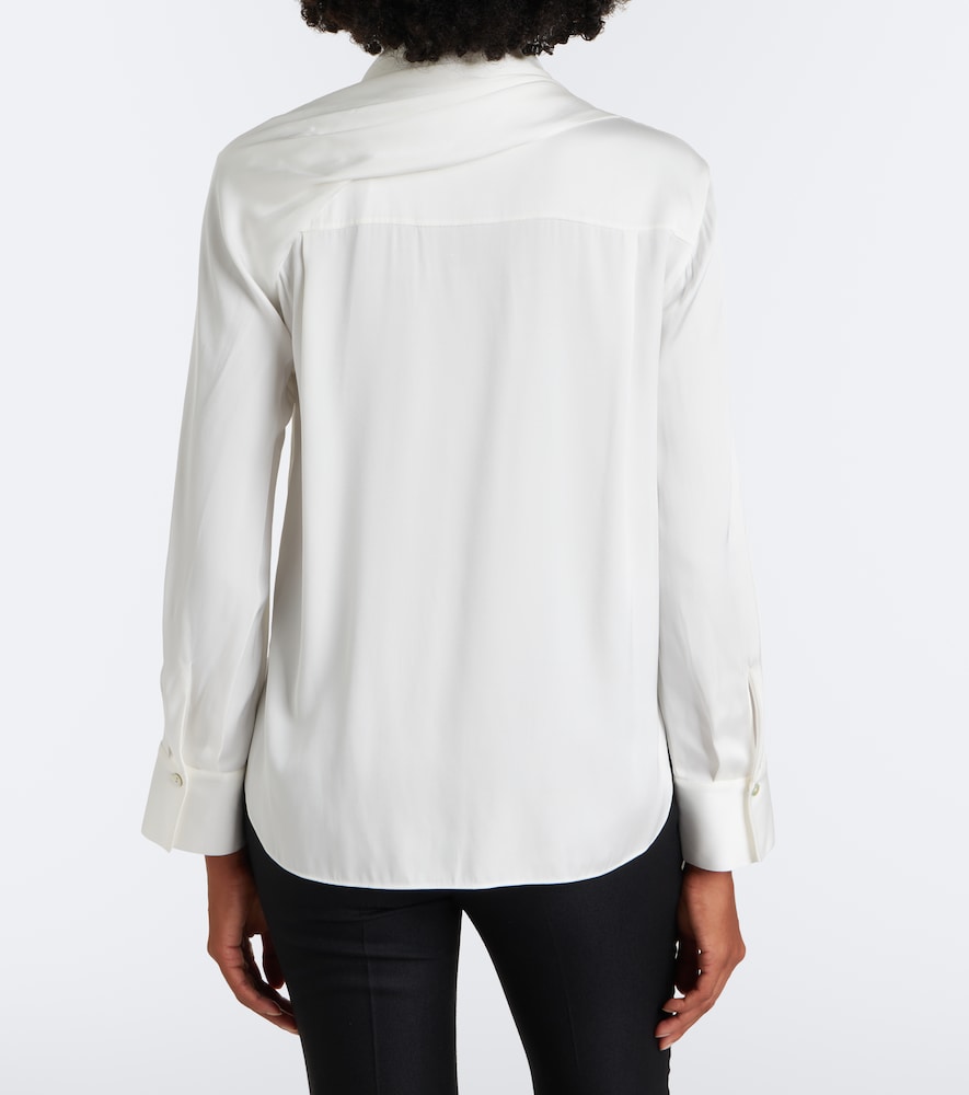 Draped Silk-Blend Blouse