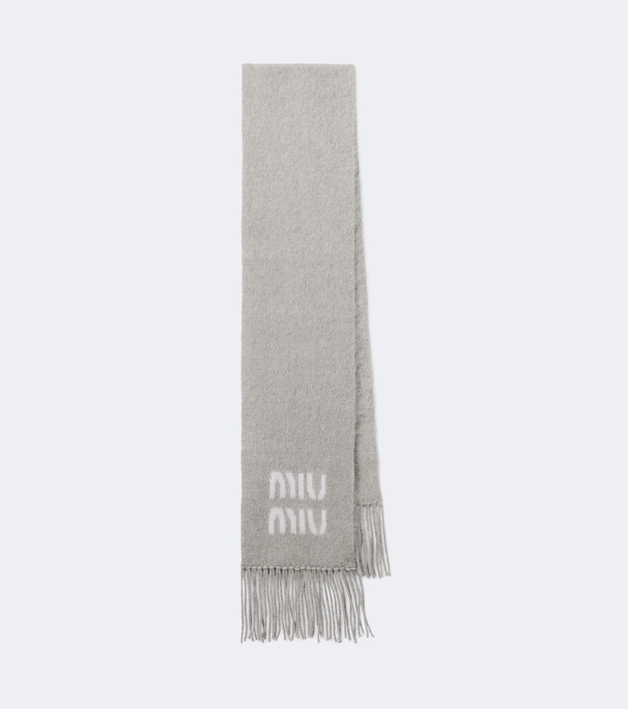 Sciarpa in misto mohair e lana con frange
