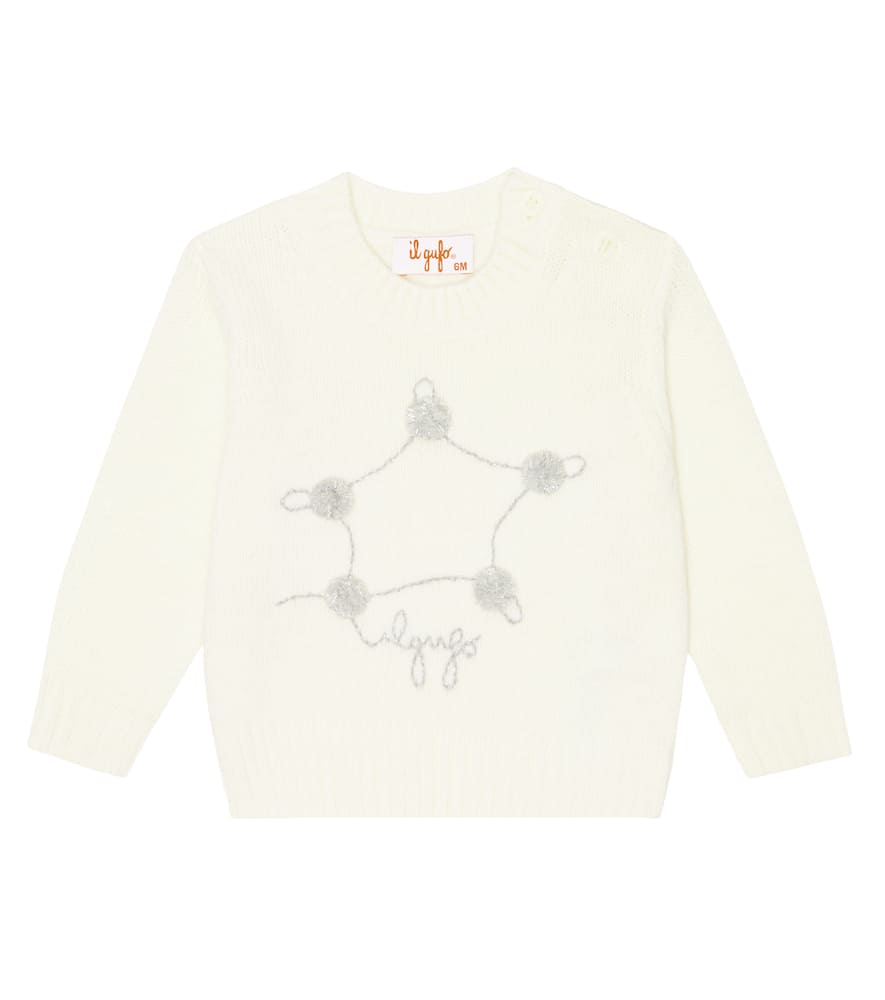 Il Gufo Baby embroidered wool sweater