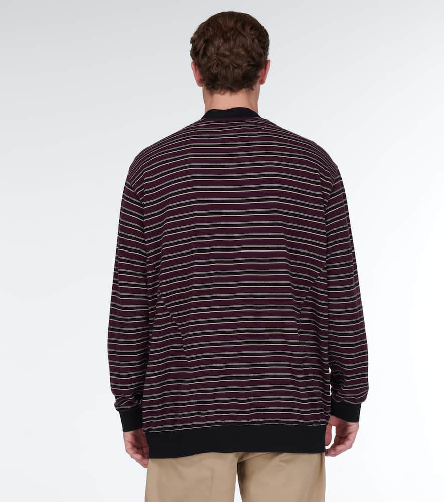Undercover Striped Cotton Cardigan In Bordborder