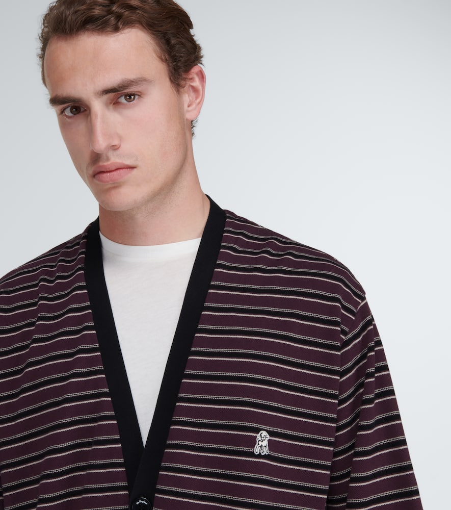 Shop Undercover Striped Cotton Cardigan In Bordborder