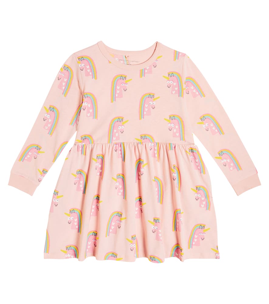 Stella Mccartney Kids' Printed Cotton Jersey Dress In Multicoloured