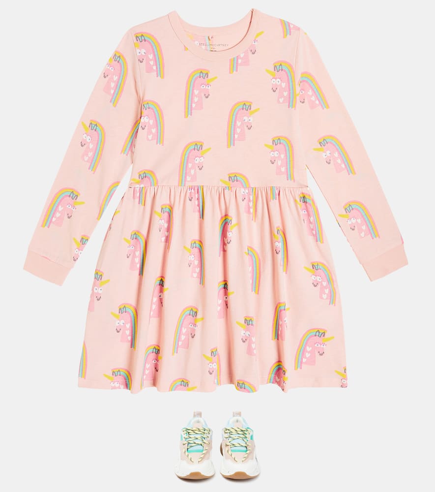 Stella Mccartney Printed Cotton Jersey Dress In Multicoloured
