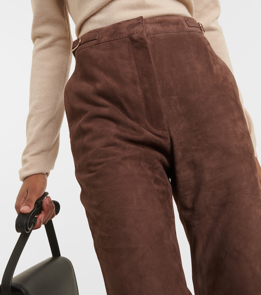  Gabriela Hearst Gabriela Hearst Vesta High-rise Suede Flared Pants 