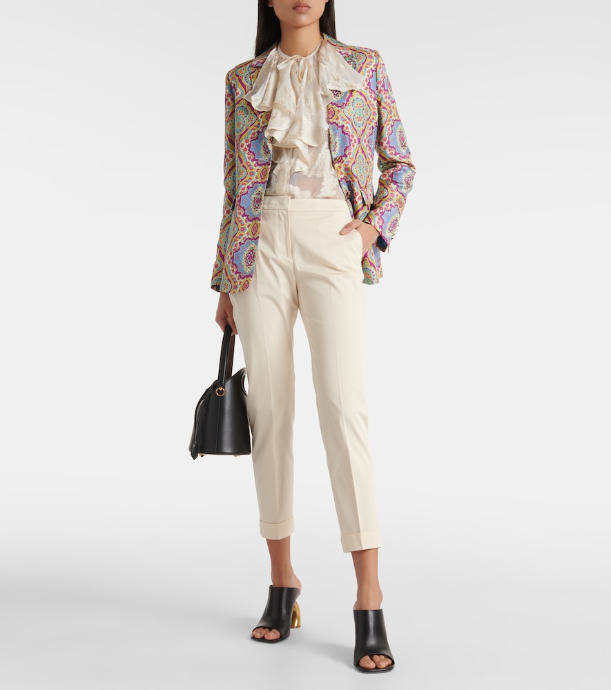  Etro Etro High-rise Cotton-blend Tapered Pants 