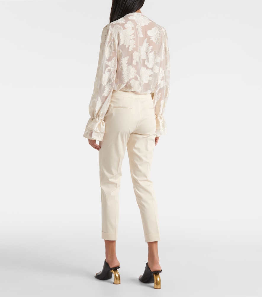  Etro Etro High-rise Cotton-blend Tapered Pants 