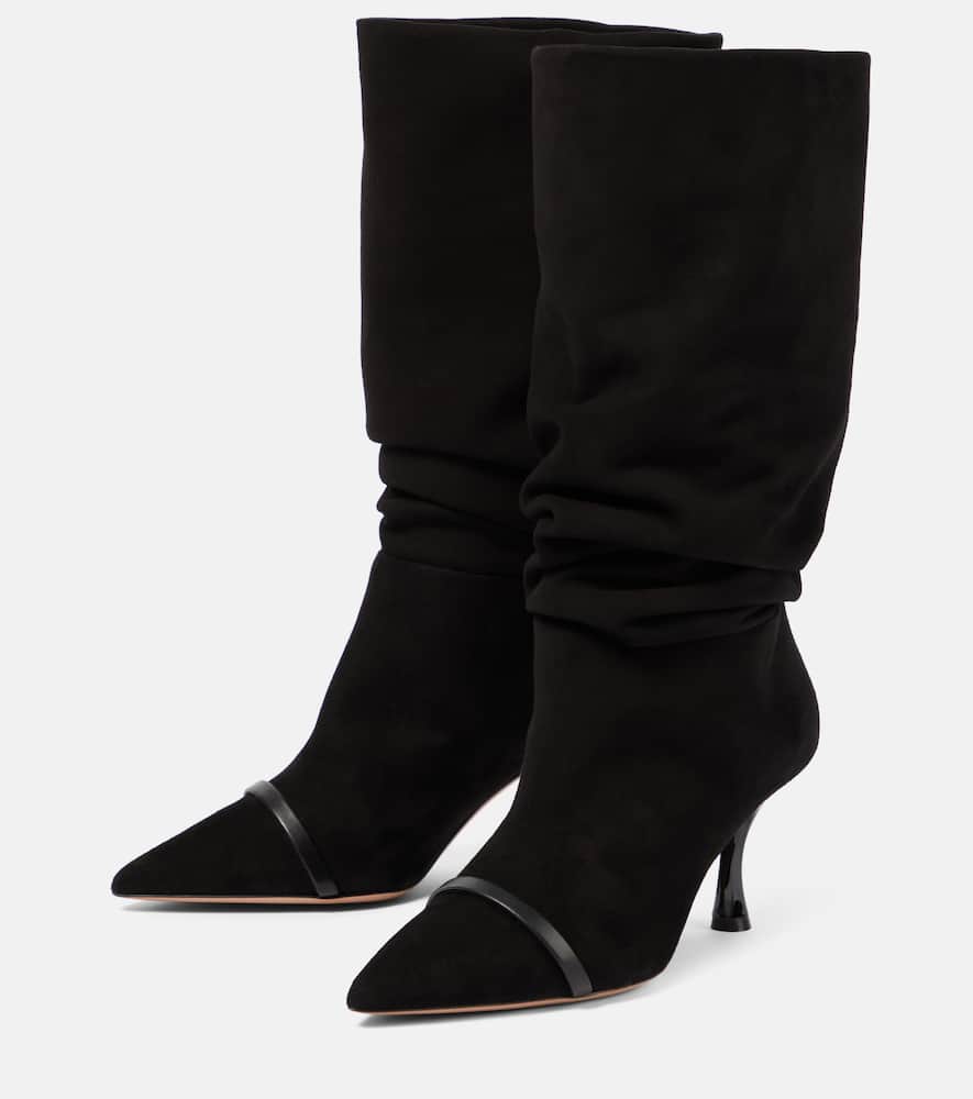 Malone Souliers Isley Suede Knee-high Boots In Black/black