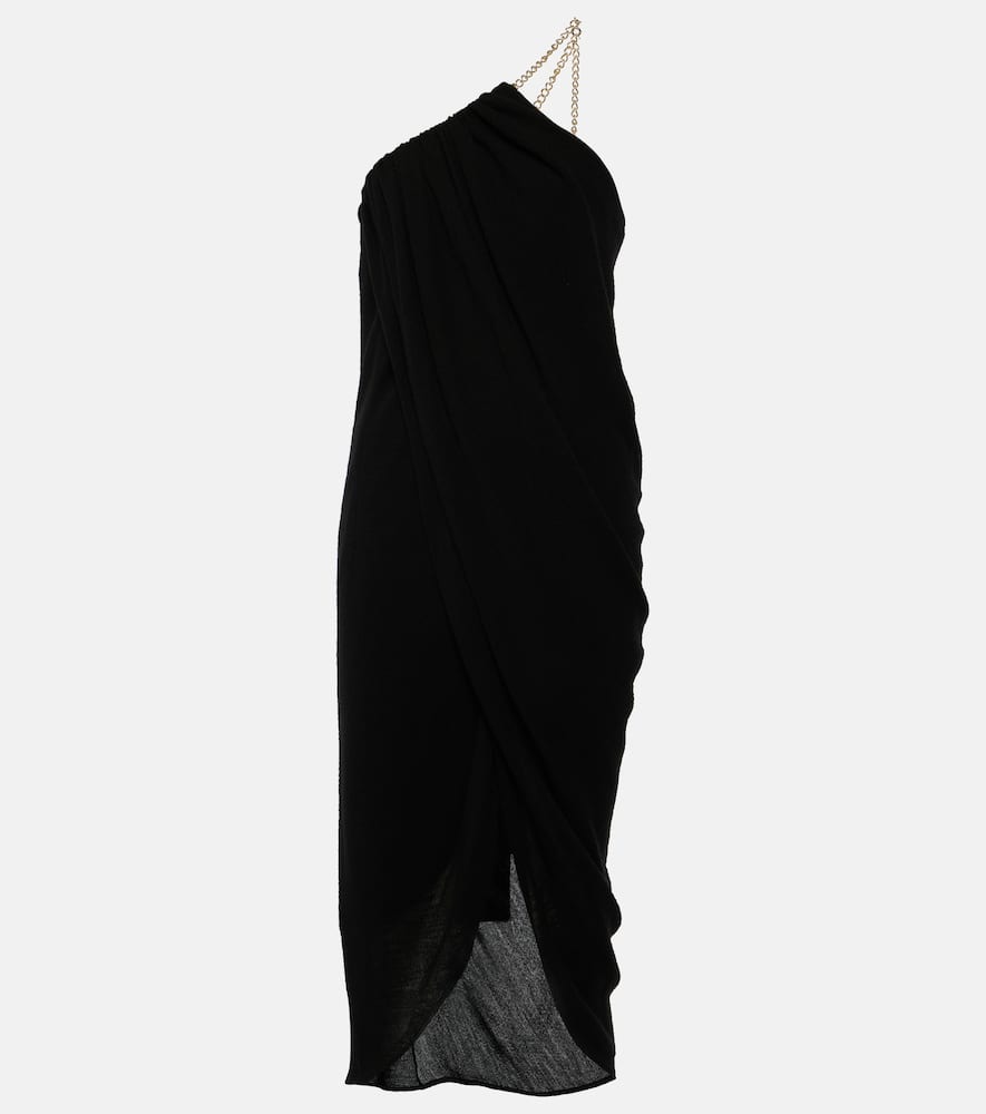 Chloé One-shoulder virgin wool midi dress