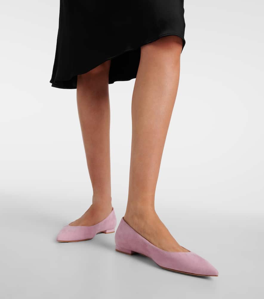 Gianvito Rossi Gianvito Flat Suede Ballet Flats In Pink