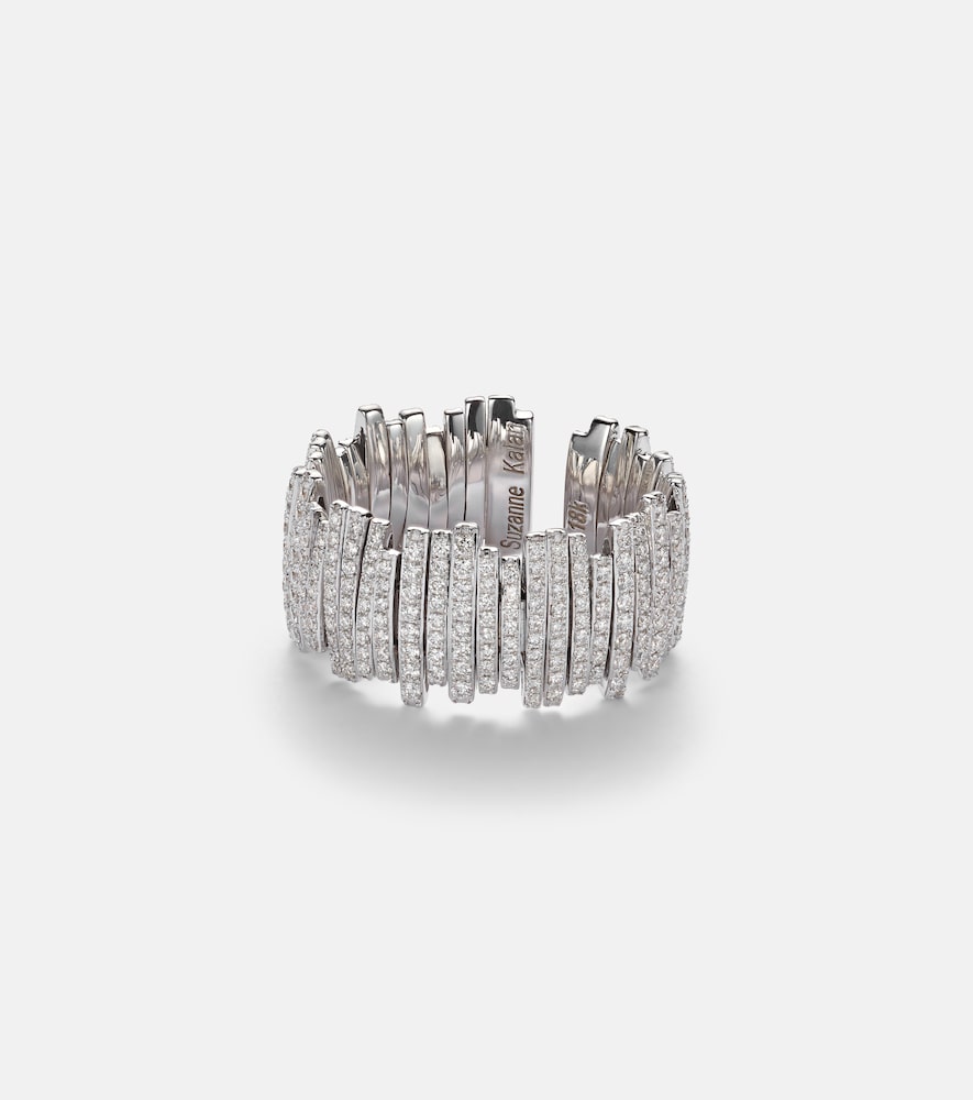Suzanne Kalan Classic Milli 18kt white gold ring with diamonds