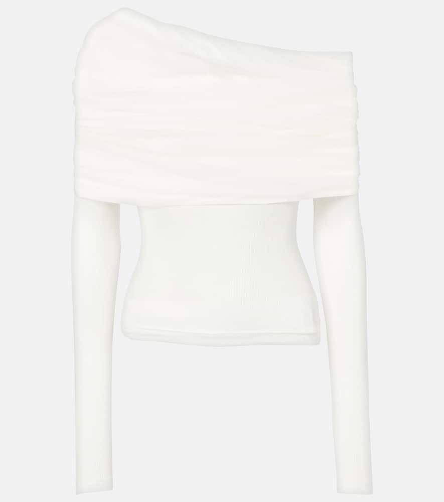 Christopher Esber Veiled Silk Blouse In White