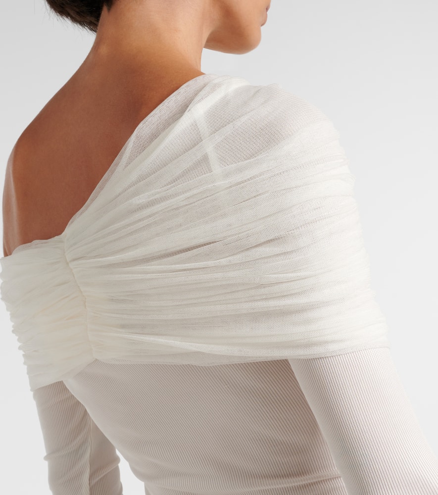 Christopher Esber Veiled Silk Blouse In White