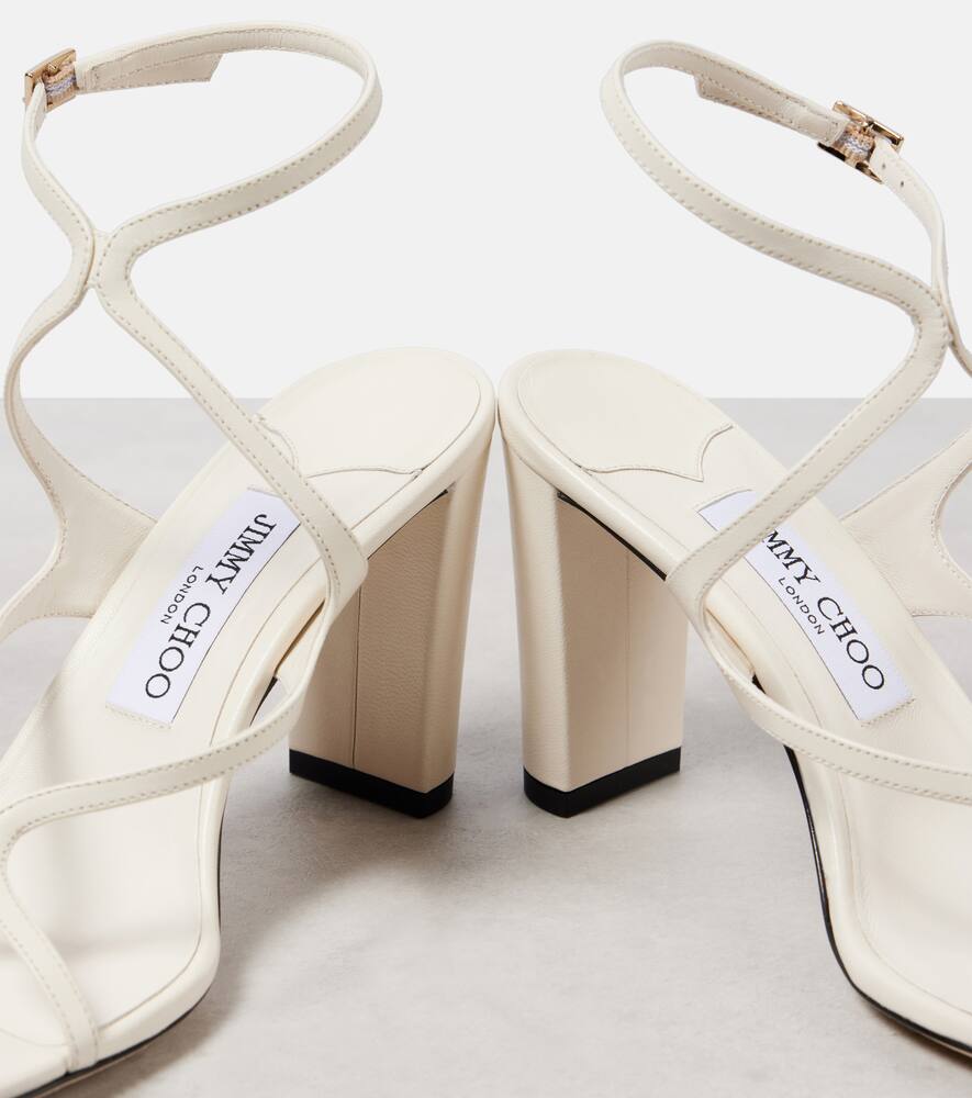 Jimmy Choo Azie 85 Leather Sandal In Brown