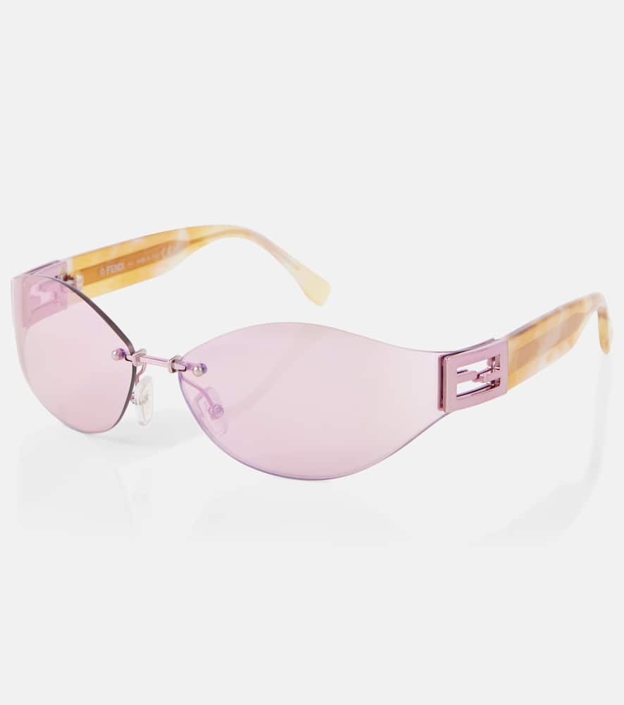 Fendi Oval Sunglasses In Pink