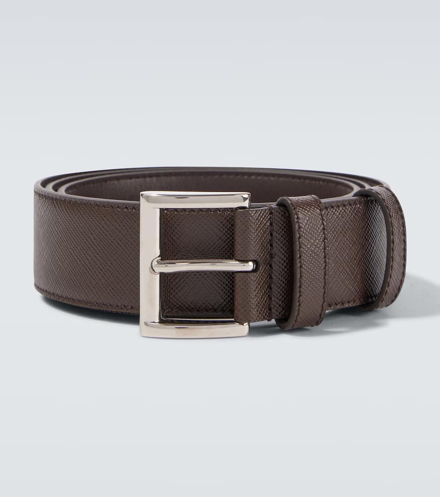 Saffiano leather belt