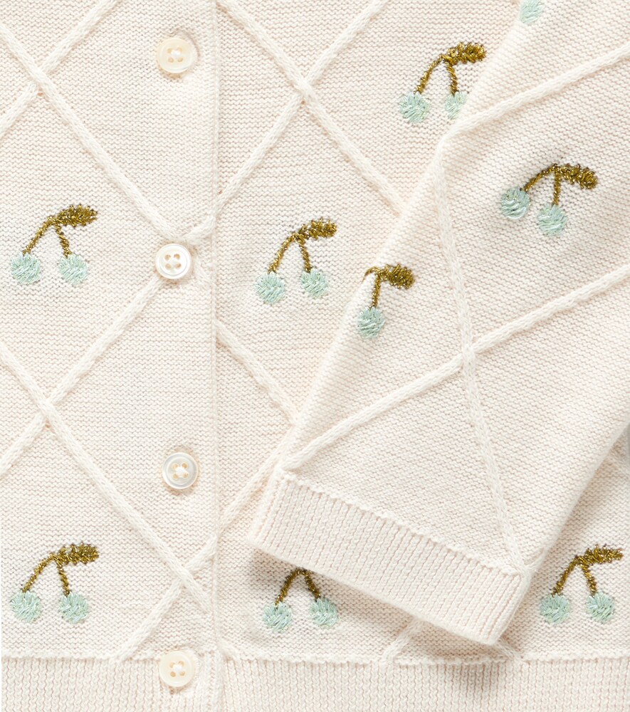 Bonpoint Bonpoint Baby Bestickter Cardigan Fayana Aus Baumwolle 