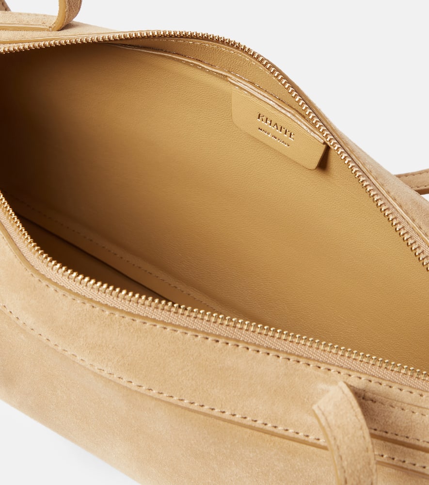 Khaite Simona Suede Shoulder Bag In Beige