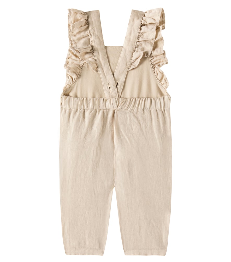 Il Gufo Baby Linen Overalls In Beige