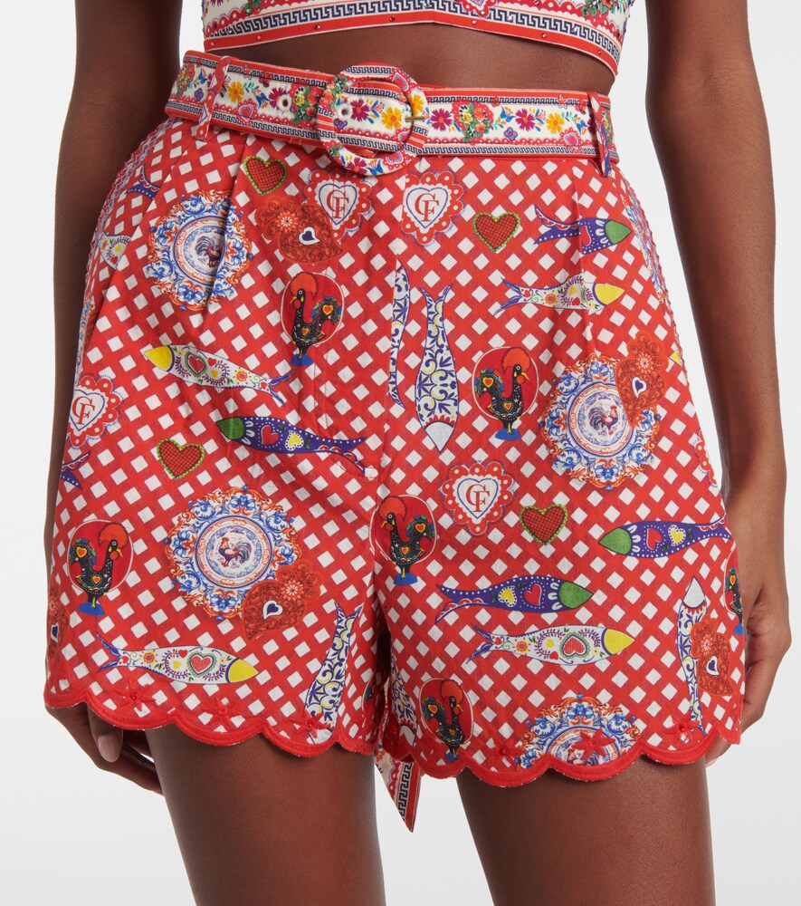  Camilla Camilla Printed Scalloped Cotton Shorts 