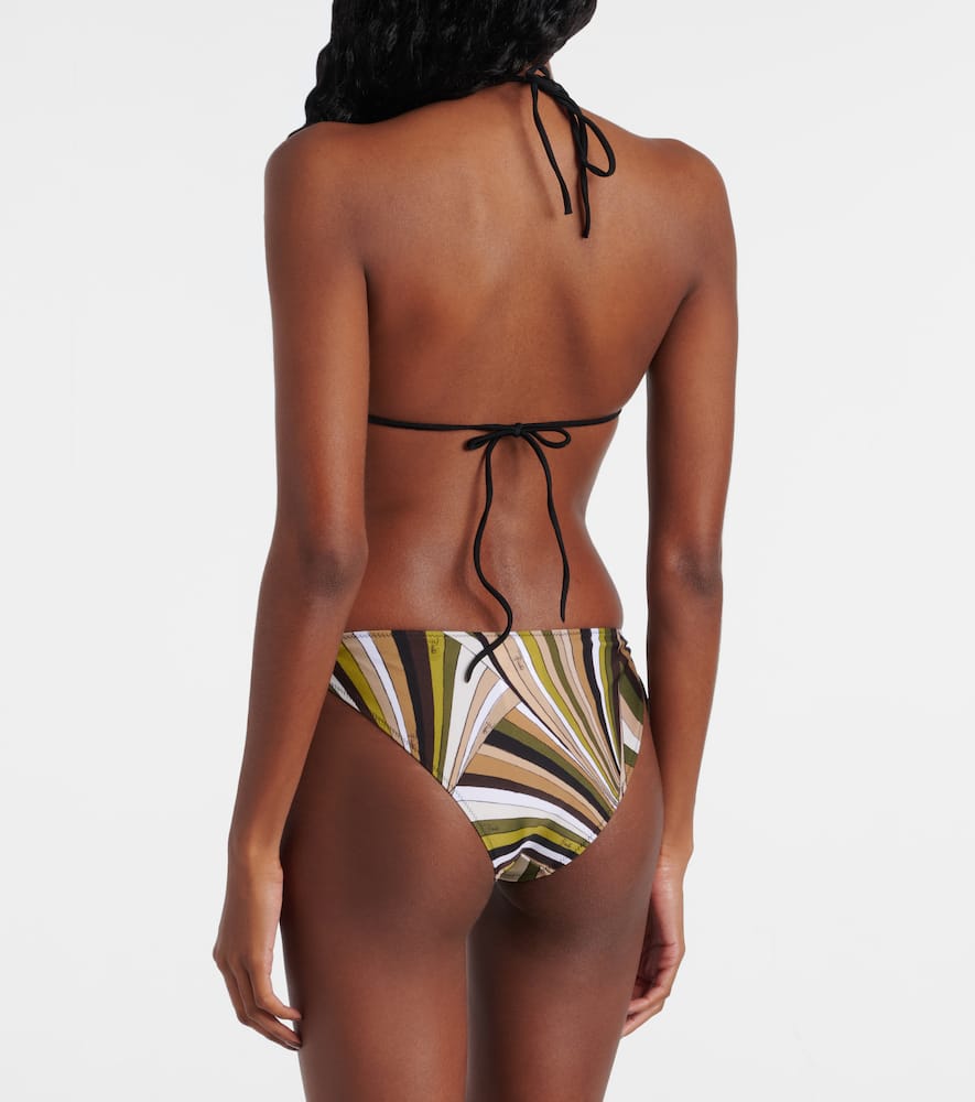 Pucci Printed Bikini Top In Brown