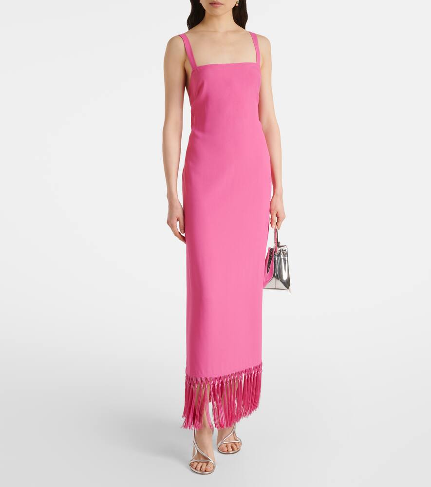 Taller Marmo Palermo Fringed Maxi Dress In Pink