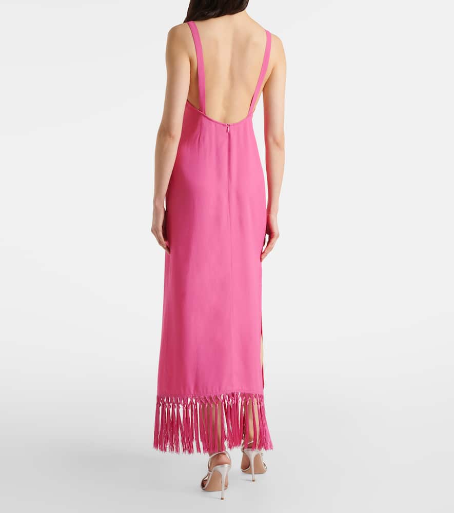 Taller Marmo Palermo Fringed Maxi Dress In Pink