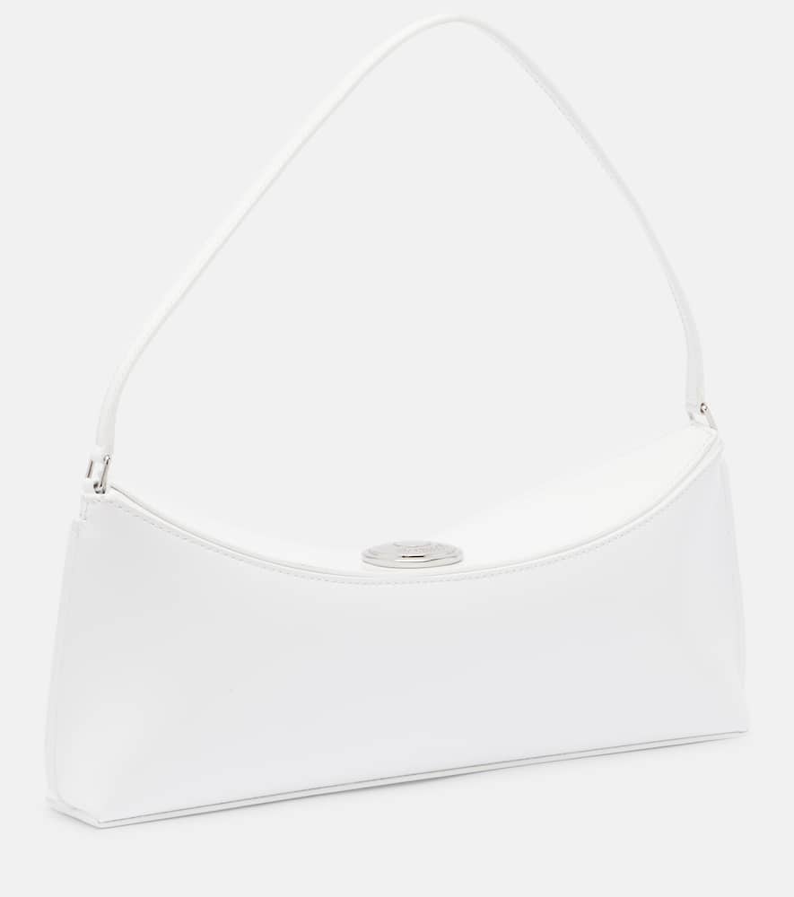 Jacquemus Le Calisso White Shoulder Bag With Engraved Snap Button In Leather Woman In White