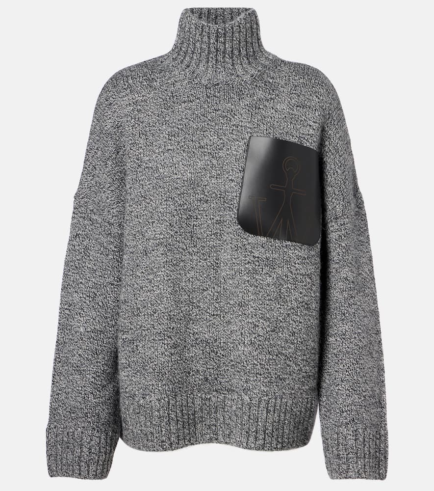 Jw Anderson Wool And Alpaca-blend Turtleneck Sweater In Gray