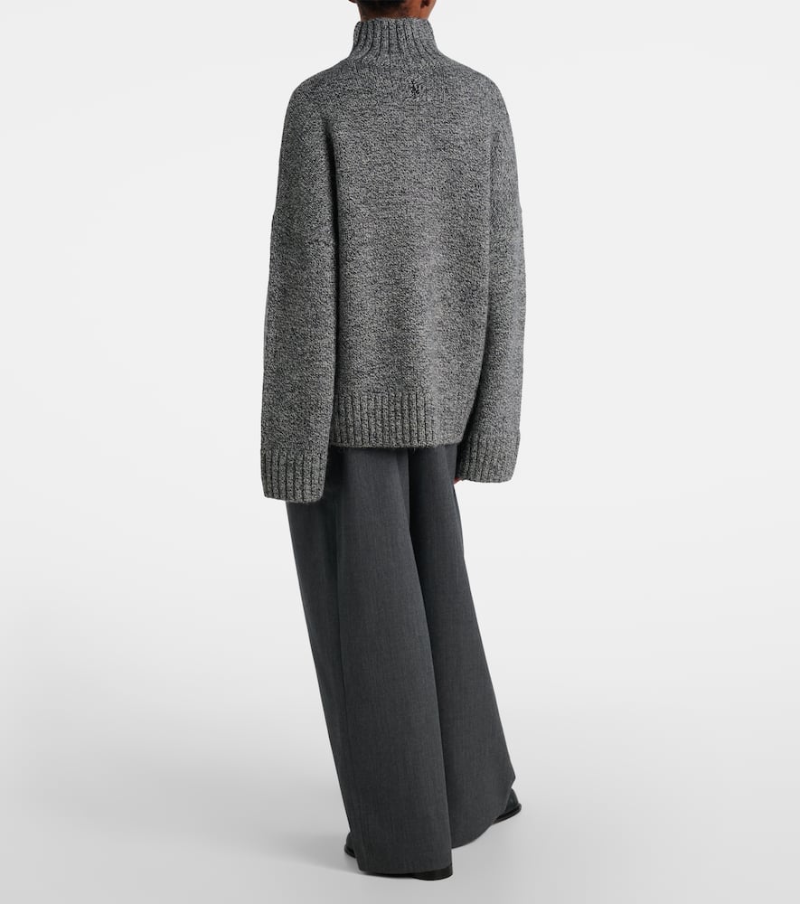 Jw Anderson Wool And Alpaca-blend Turtleneck Sweater In Gray
