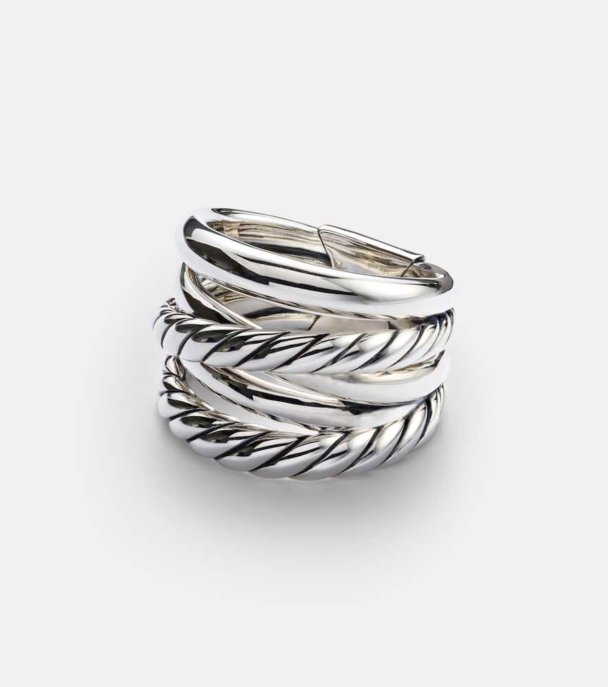 Crossover sterling silver ring