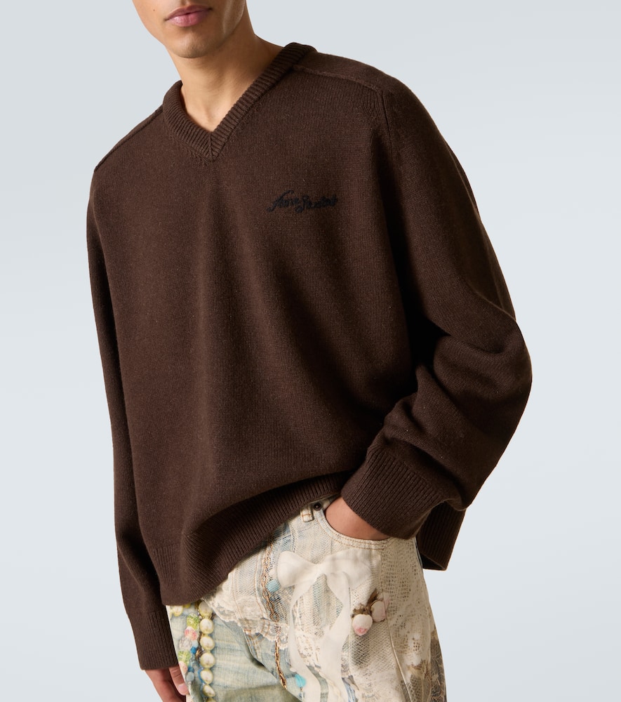 Acne Studios Mens Dark Brown Kaybe Richard Yak Wool-blend Knit Jumper In Brown
