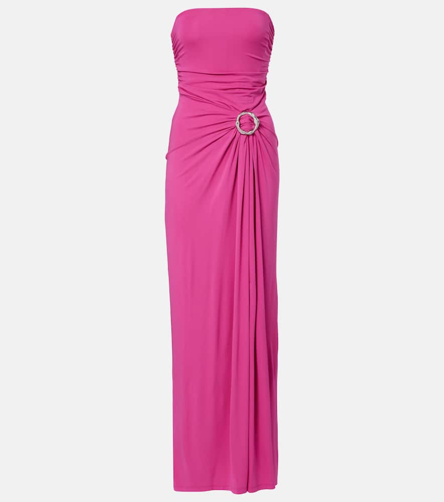 Emma gathered jersey bustier dress