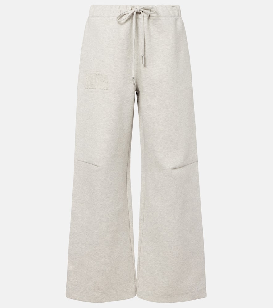 Jean Paul Gaultier Embossed Logo Cotton Sweatpants In Gray