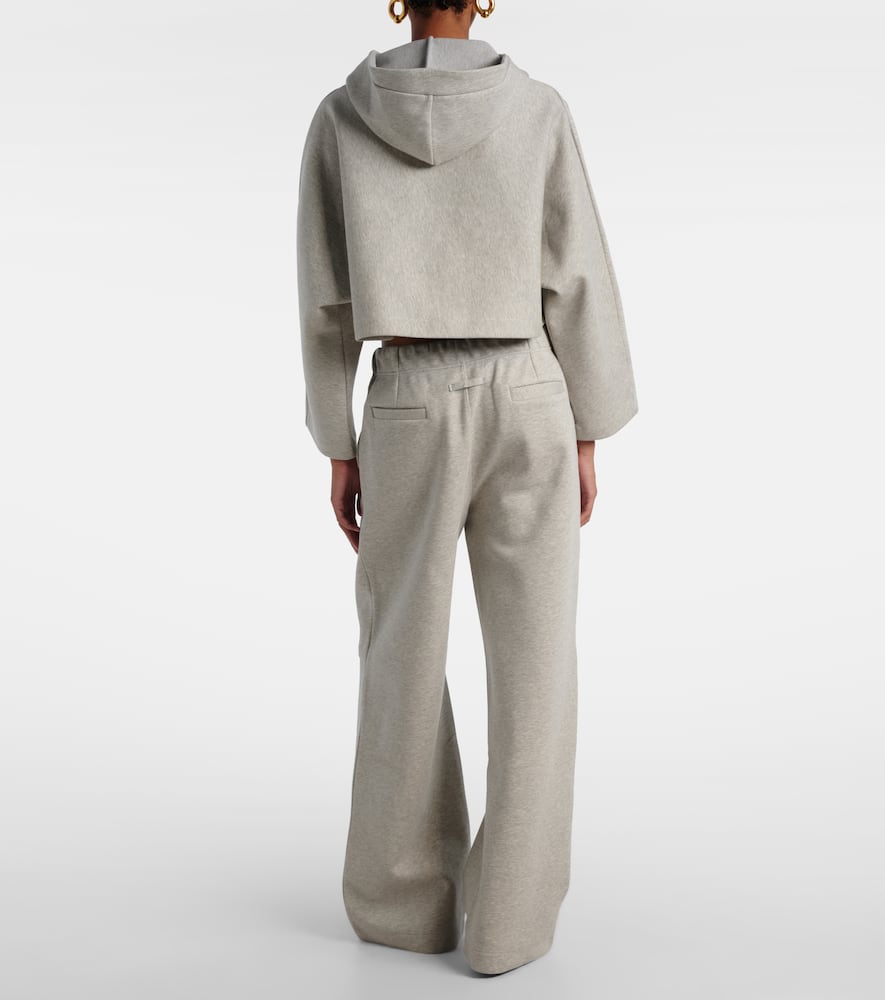 Jean Paul Gaultier Embossed Logo Cotton Sweatpants In Gray