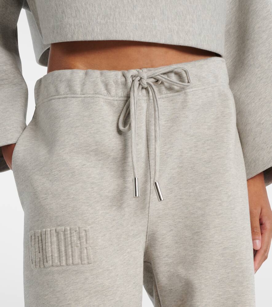 Jean Paul Gaultier Embossed Logo Cotton Sweatpants In Gray
