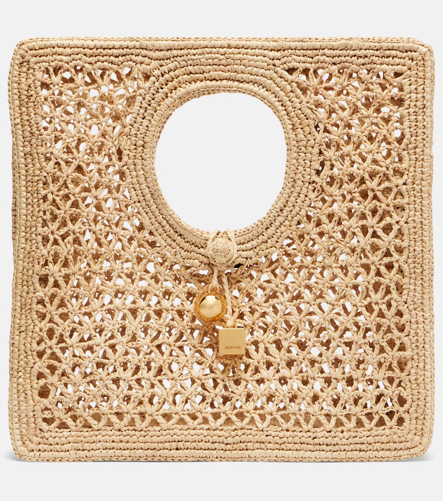Spiaggia Small raffia tote bag
