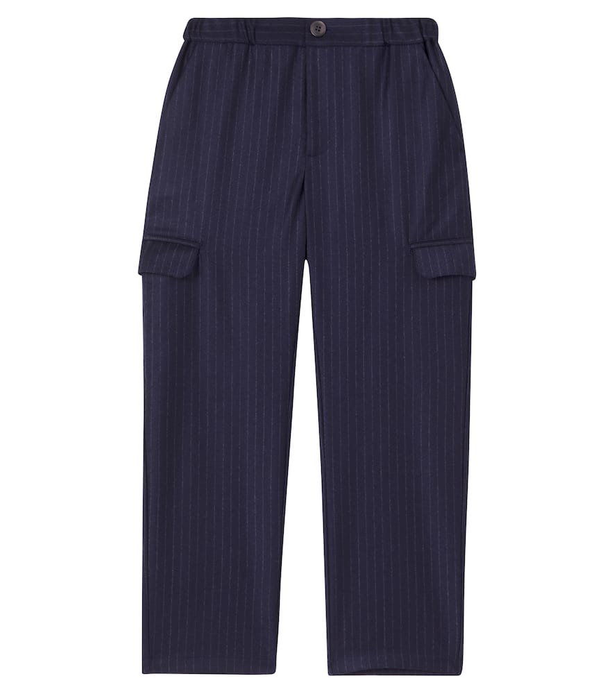 Bonpoint Grant Pinstriped Wool Pants In Blue