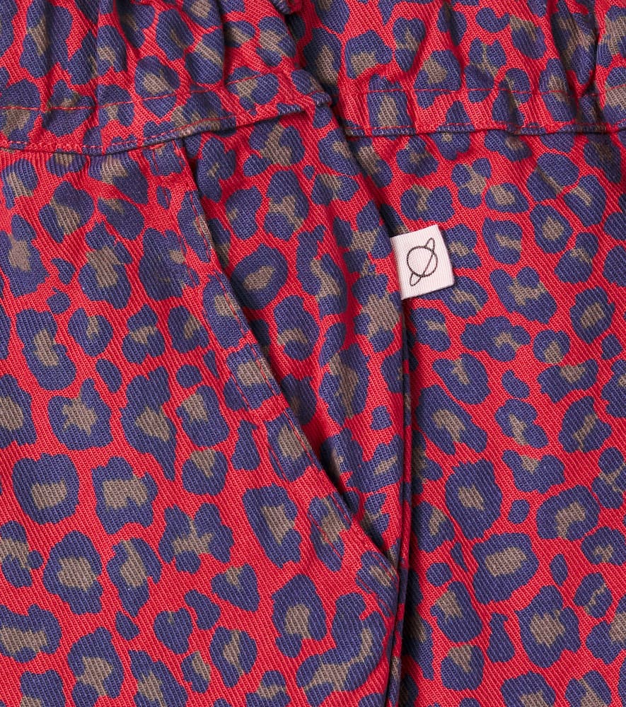 Cozmo Paola Animal-printed Cotton Pants In Pink
