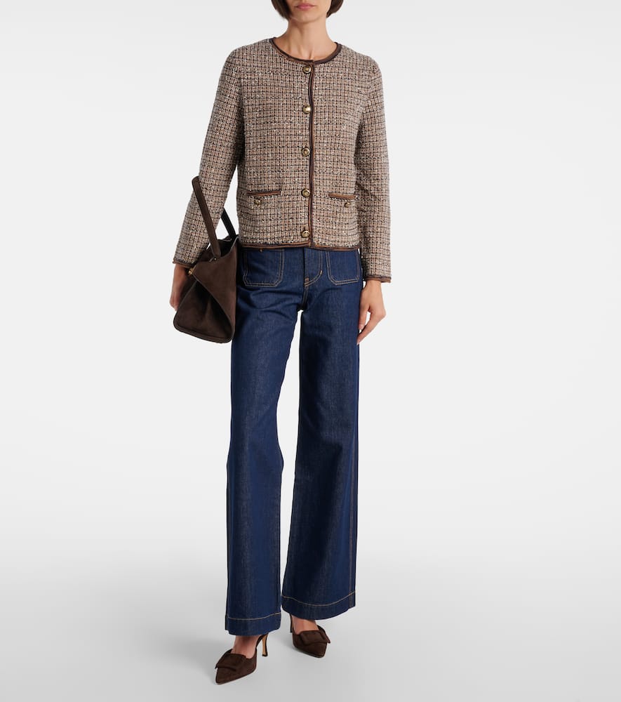 Veronica Beard Brisa Tweed Jacket In Brown