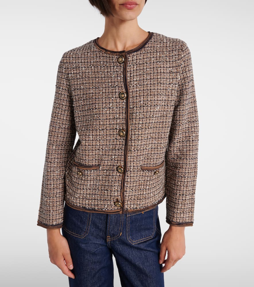 Veronica Beard Brisa Tweed Jacket In Brown