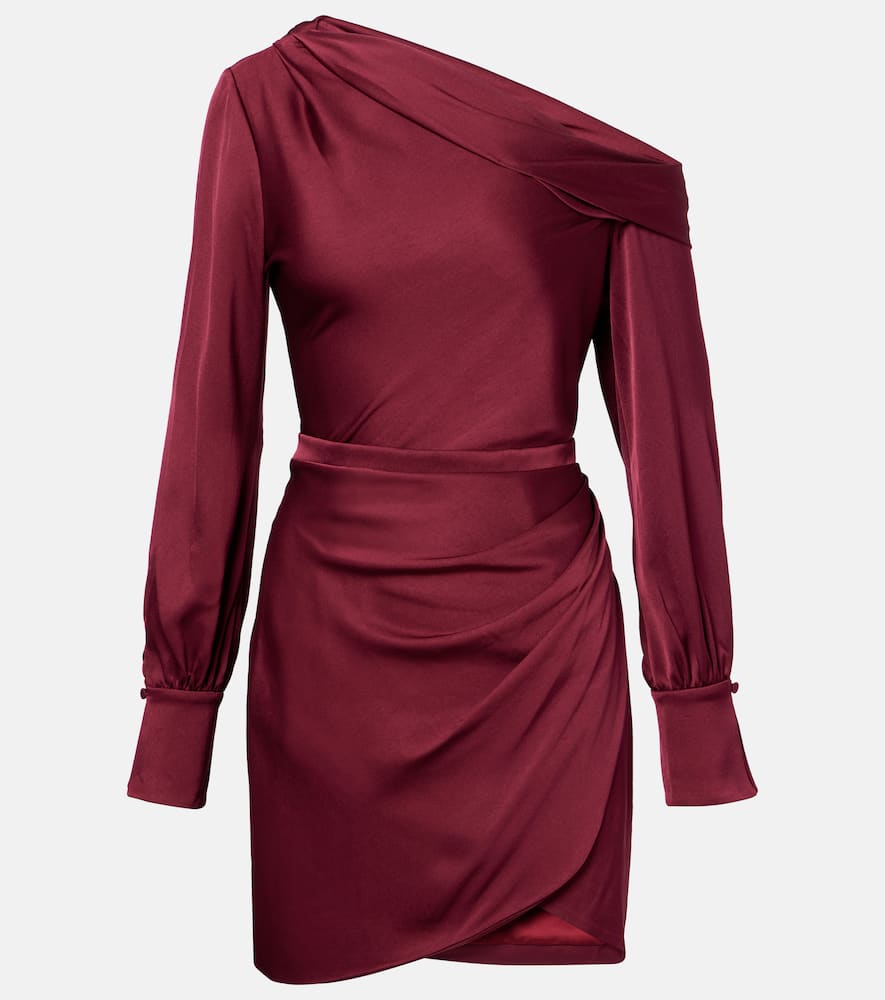 Simkhai Cameron Satin Minidress In Burgundy