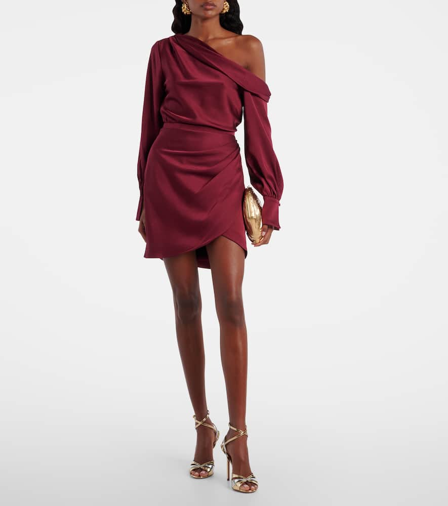 Simkhai Cameron Satin Minidress In Burgundy