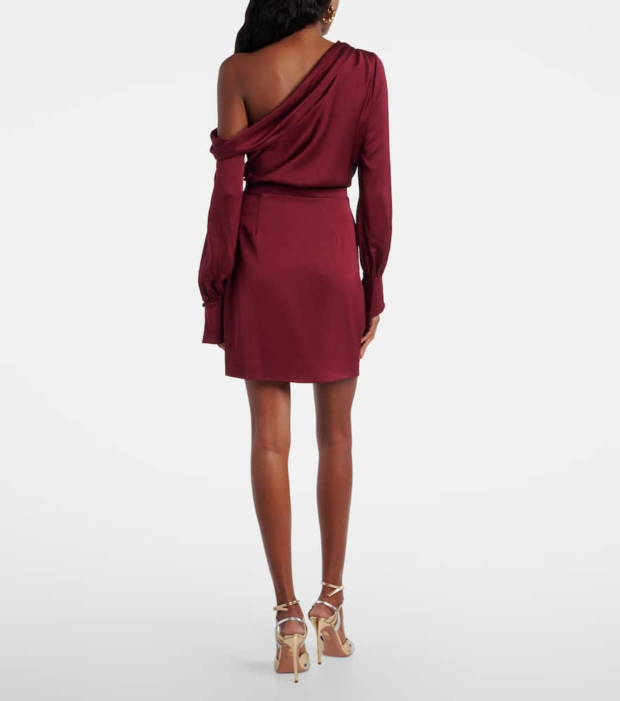 Simkhai Cameron Satin Minidress In Burgundy