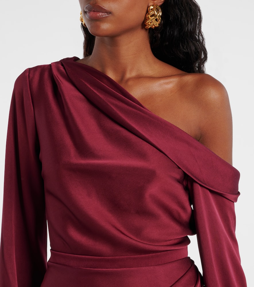 Simkhai Cameron Satin Minidress In Burgundy