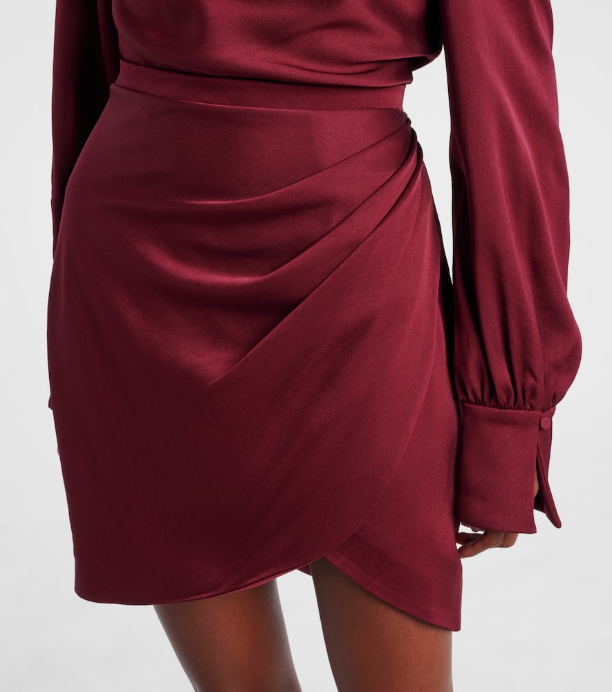 Simkhai Cameron Satin Minidress In Burgundy