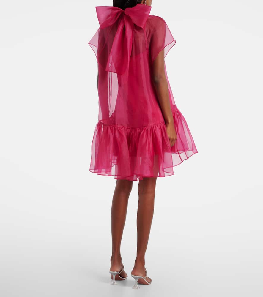 Simkhai Beaux Bow-detail Organza Minidress In Pink